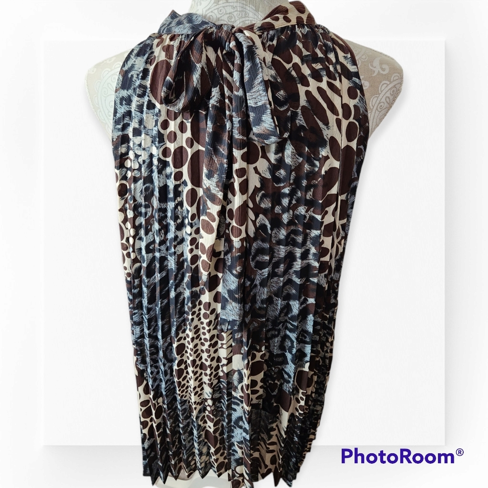 Agora animal print halter blouse size Large - Picture 2 of 15